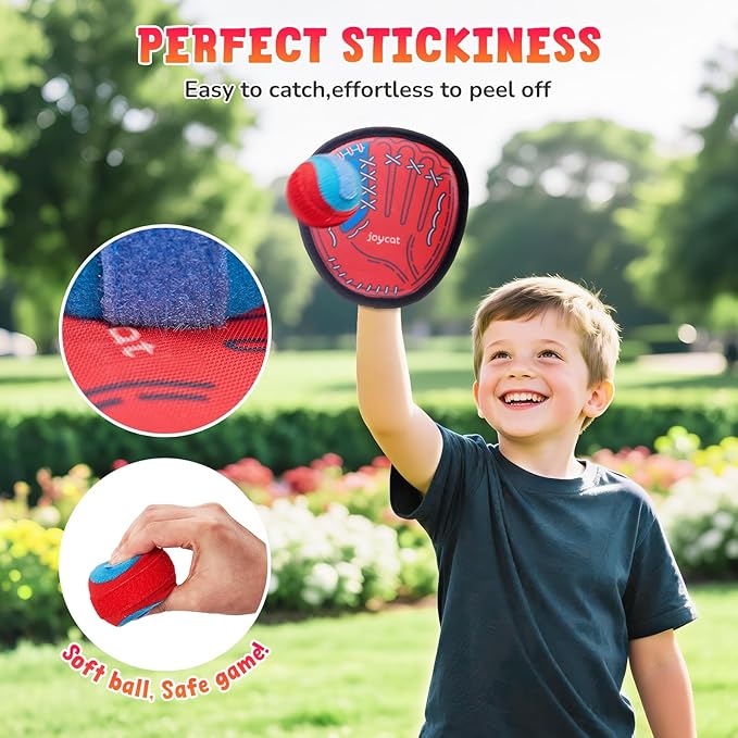 JoyCat Toss and Catch Ball Game Set,Kids Toddler Baseball Glove,Beach Yard Games,Sports&Outdoor Kids Toys,Birthday for 3 4 5 6 7 8 9 10+Year Old Boys Girls