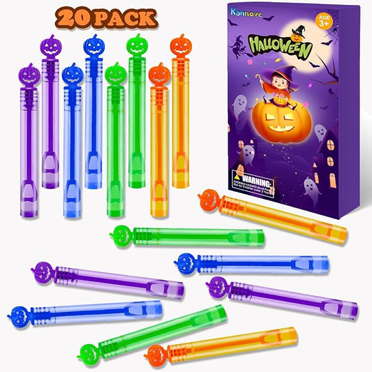 Halloween Mini Bubble Wands Toys Gifts for Toddlers 20 Pack,Non Candy Treats Goodie Bag Stuffer Fillers Party Favors for Kids,Small Halloween Trinkets Decor Trick or Treat Classroom Prize for Boy Girl