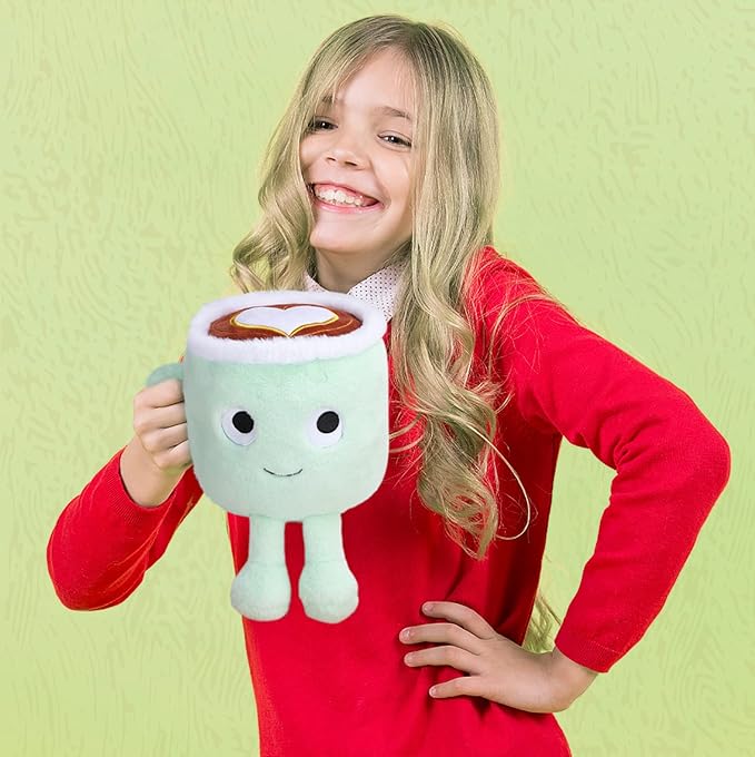 Latte Plush Toy, 30 cm Stuffed Coffee Mug Plushie Pillow Doll, Soft Cup Fluffy Friend, Hugging Cushion - Present for Every Age… (Latte)