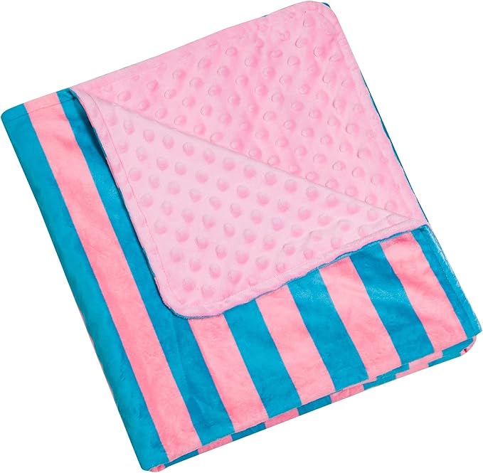 Wildkin Plush Baby Blanket – Soft & Cozy Comfort, Ideal for Toddlers, Travel & Daycare - Pink Stripes