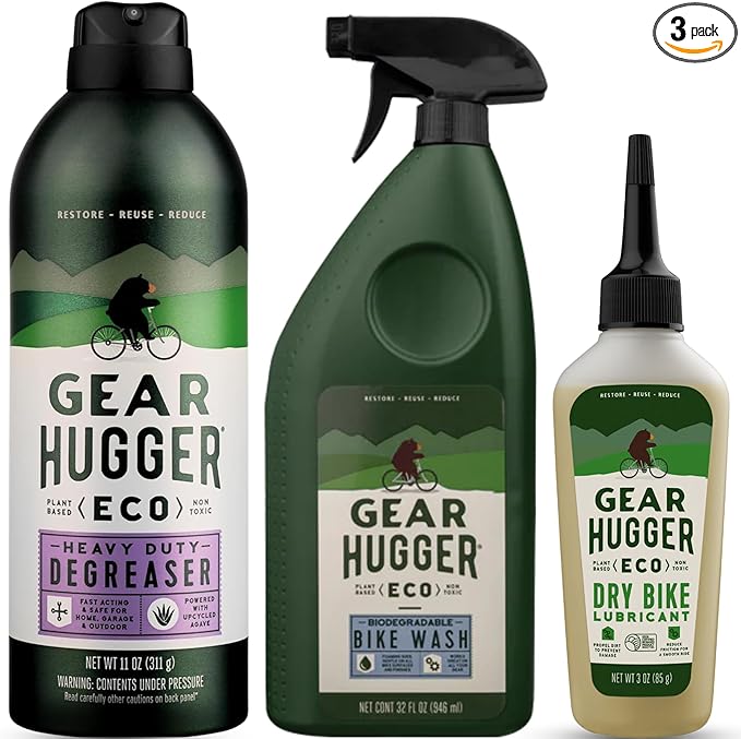 Bike Bundle - Bike Wash, Degreaser & Bike Lubricant (3 Pack) - Eco-Friendly & Biodegradable - All-in-One Bike Cleaner, Chain Degreaser & Long-Lasting Plant-Based Lubricant for All Bikes