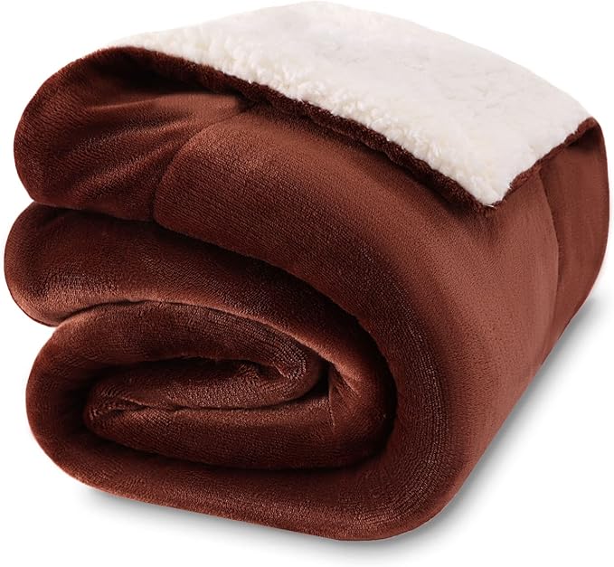 NANPIPER Baby Sherpa Blanket,Warm Toddler Throw Blanket,Soft Newborn Fleece Blanket for Winter (Brown,30x40 inches)