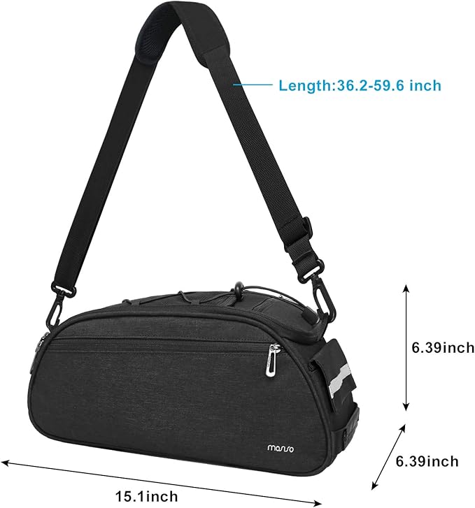 MOSISO Bike Rack Bag, Waterproof Bicycle Trunk Pannier Rear Seat Pouch Cycling Bike Carrier Backseat Storage Luggage Saddle Shoulder Bag