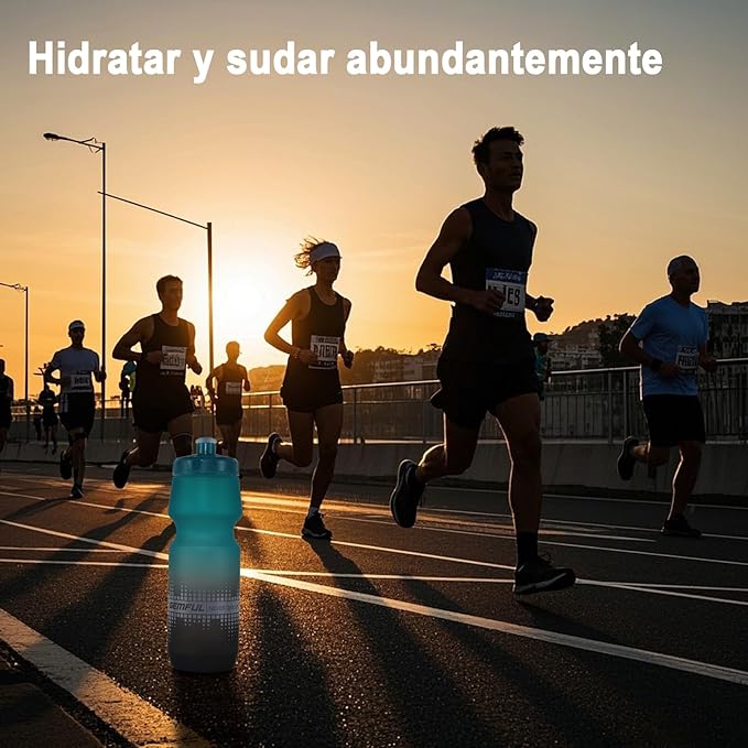 GEMFUL 2 Pack Biking Water Bottles BPA Free 24oz Cycling Bottle Squeeze Leak-Proof for Road Bike Bicycle Commuting Gym MTB (Gradient Black White)