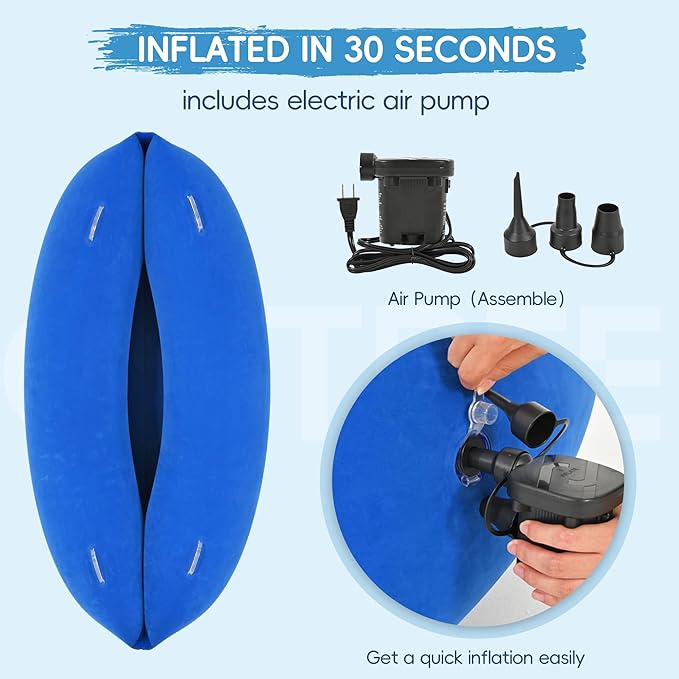 OUTREE Sensory Chair for Kids,60" Includes Electric Air Pump,Inflatable Sensory pod for Children, Sensory Toys for Kids with Autism,Sensory Peapod,Blue
