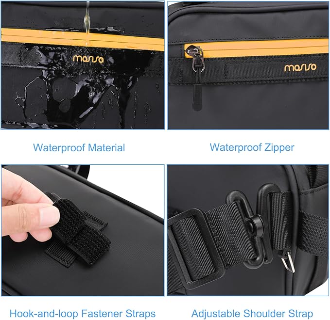 MOSISO Bike Handlebar Bag, Bicycle Frame Case, Multifunctional Waterproof Cycling Front Pouch with Shoulder Strap, Bike Crossbar Front Bag Storage Tool Bag for Women Men Road Mountain Cycling