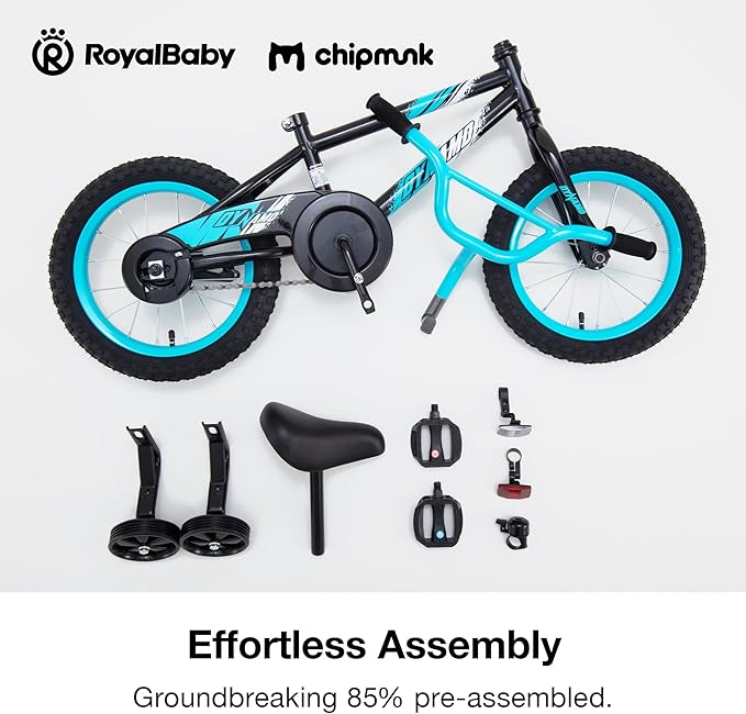 Chipmunk Kids Bike Toddlers 12 14 16 18 Inch Wheel Bicycle Beginners Boys Girls Ages 3-11 Years, Multiple Color Options