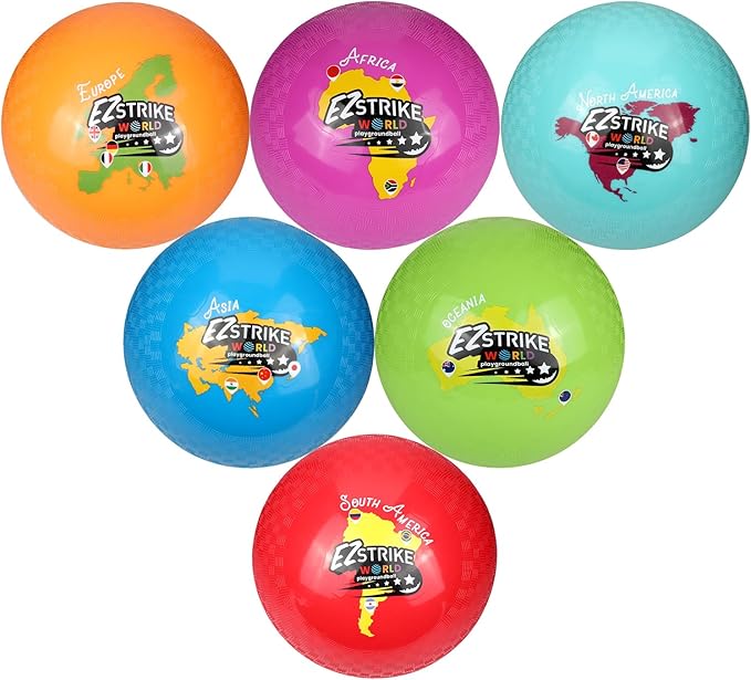 8.5'' Playground Ball Set, Posh Rubber Dodgeballs for Kids and Adults, Handball Kick Ball for Outdoor and Indoor Games, Rubber Balls Includes Pump