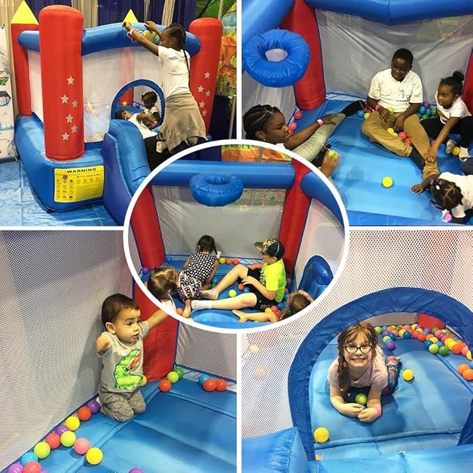 Yard Bounce House for Kids 3-8, Inflatable Bounce House with Slide, Bouncy House with Blower & Play Balls for Indoor Outdoor, 9.5x6.5x6.5FT Bouncy Castle for Toddlers Party