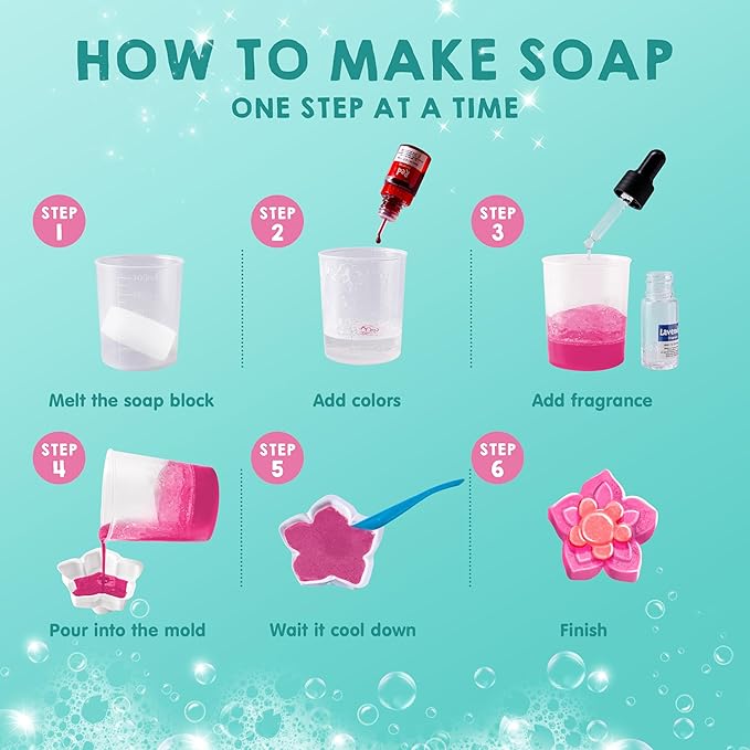 Klever Kits Bath Bomb, Soap Making Kit for Kids, 2-in-1 Spa Science Kits, DIY Make Your Own Bath Bombs & Soap, Spa Kit for Kids, Gifts Toys for Toddler Kid, Birthday Present