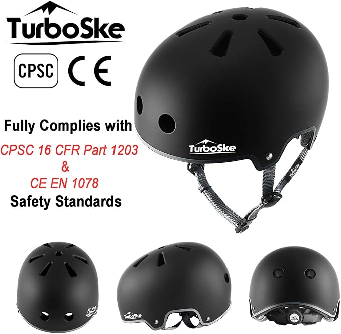 Skateboard Helmet, BMX Helmet, Multi-Sport Helmet, Bike Helmet for Kids, Youth, Men, Women