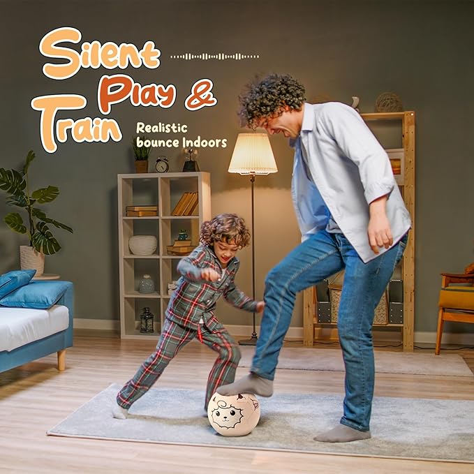Updated Silent Indoor Soccer Balls for Toddlers 1-3, Inflatable Soft Plush Baby Toddler Soccer Ball Toys Gifts for Kid 3-5 Year Old Boy Girl First Birthday Gift (Sheep, Pump Include)