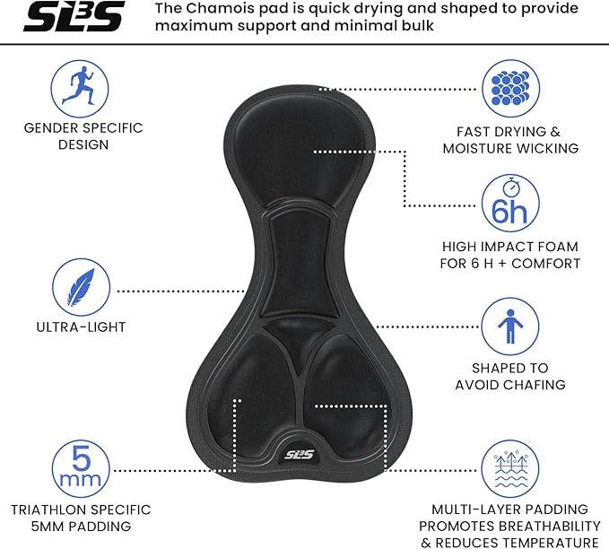 SLS3 Triathlon Shorts Mens – Tri Shorts Mens – 2 Pockets FRT – Designed by Athletes for Racing