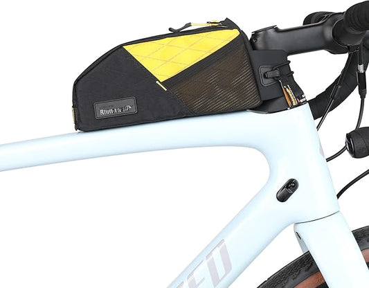 Bike Top Tube Bag Bicycle Front Frame Bag Waterproof Bike Bag 1.2L with Dual Side Mesh Pockets Perfect for MTB Road Bike Cycling Commuting and Outdoor Adventures