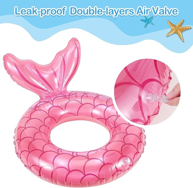 MoKo Inflatable Swimming Ring, Cute Pool Float Tube Decorations Swim Tubes Outdoor Pool Beach Water Floats Party Supplies Floaties