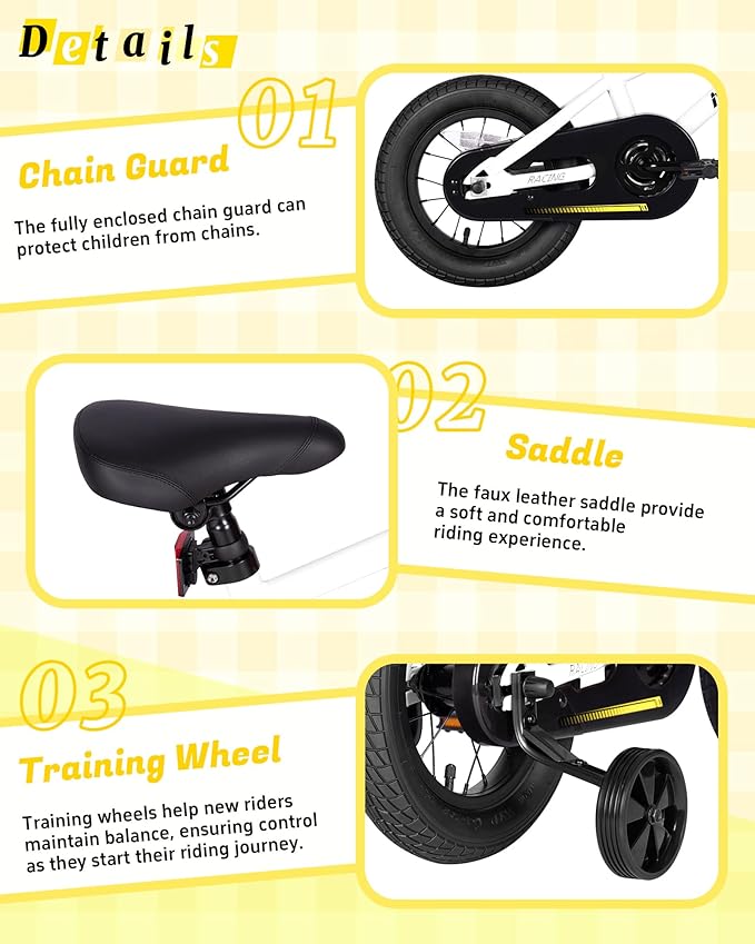 12 14 16 20 Inch Kids Bike BMX Style Bicycle with Training Wheels for 2-14 Years Old Toddlers Boys Girls Coaster Brake Multiple Colors