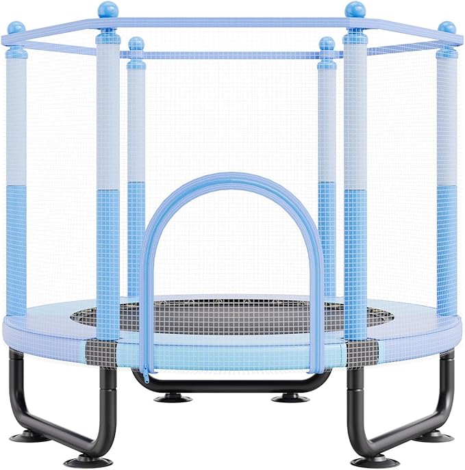 VEVOR 5FT Trampoline 50"/55"/56 * 35" for Indoor/Outdoor use for Toddlers, Foldable Mini Baby with Foam Handle, Recreational Birthday Gift