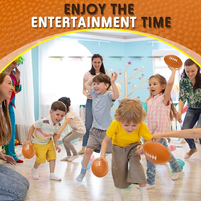 Jerify 24 Pack Foam Footballs 5 inch Bulk Mini Spiral Football Toys Easy Grip Waterproof Small Soft Emulation Foam Footballs for Kids Toddler Indoor Outdoor Play Game Football Party Favors