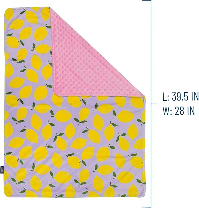 Wildkin Plush Baby Blanket – Soft & Cozy Comfort, Ideal for Toddlers, Travel & Daycare - Lilac Lemonade