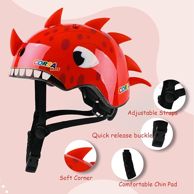 Kids Toddler Bike Helmet, Adjustable and Multi-Sport for Child Boys and Girls, 2 Sizes