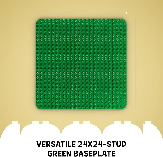 LEGO DUPLO Green Building Plate - 24x24 Stud Foundation for Toddlers to Build, Play, & Display Their Brick Creations - Baseplate Construction Toy for Kids - 10980