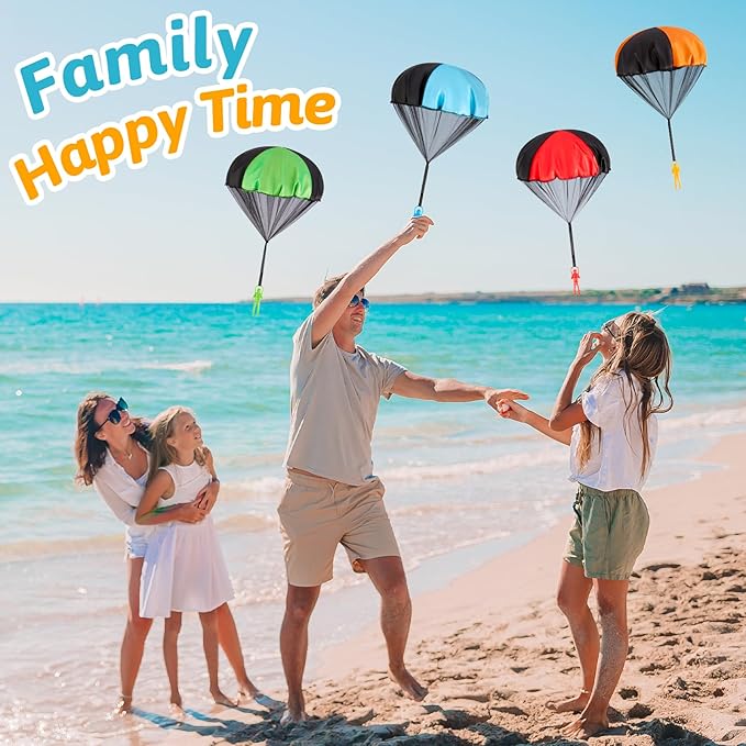 Parachute Toys for Kids 4 Pcs Outdoor Toys for 3 4 5 6 7 8 9 10 11 12 Year Old Boy Birthday Gift Flying Toy for Toddler Coolest Gifts for Teen Boy Girl Men