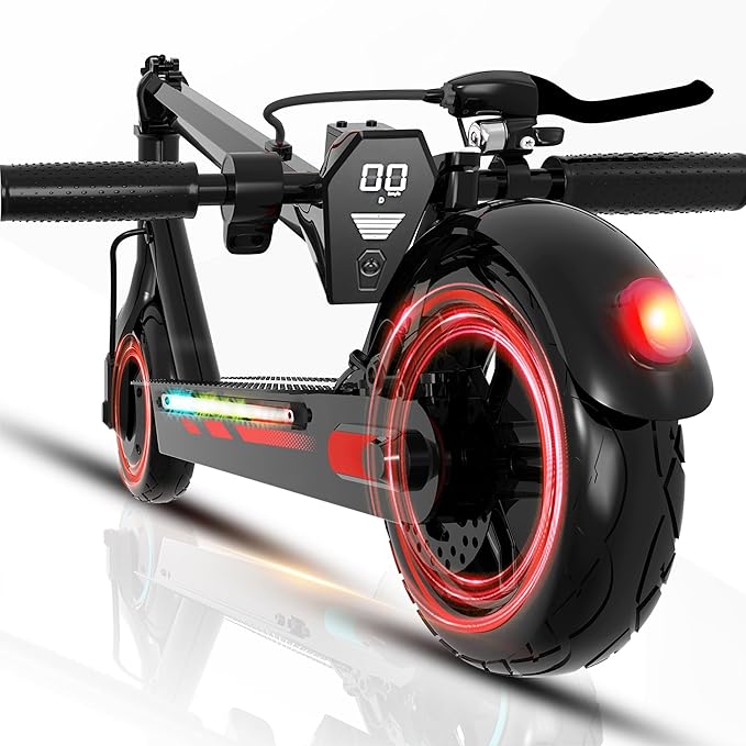 Electric Scooter Adults, 500/600W Motor, 28 MPH Top Speed,10" Vacuum Big Tires, Foldable E-Scooter with App Control & Disc Braking System for Smart APP Contro