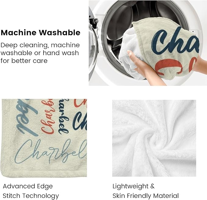 Name Blanket Personalized Blanket for Adult Kids Flannel Customize Throw Blanket Custom (Color 08, 40 x 50 Inches)