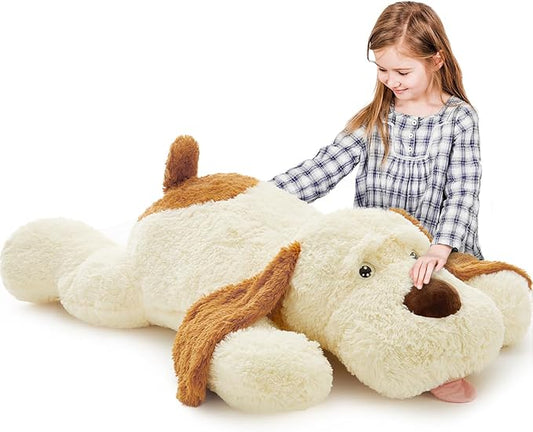 MaoGoLan 52“ Giant Stuffed Puppy Dog Animal,Ultra Soft Large Plush Soft Plush Dog Body Pillow Toy for Girls,Kids,Puppy Lover
