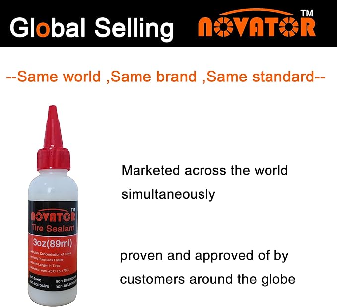 NOVATOR Endurance Bike Tire Sealant for Tubeless, Tubulars, Tubes, Seals Faster, Lasts Longer, Micro-Fiber for MTB, Road, Gravel Bicycle Tires