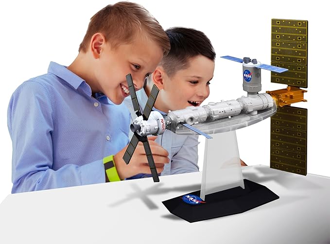 MUKIKIM NASA Future Explorers - Gateway Space Station Interactive Model. Build & Learn STEM Education & Interactive Space Exploration for Kids. with Projector, Orion Capsule & Rotating Solar Panel!