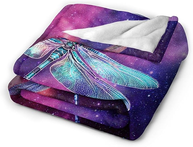 Dragonfly Blanket Gifts for Girls Boys Dragonfly Lovers Throw Blankets Cozy Plush Fleece Flannel Fuzzy for Women Men Decor 50"X40"