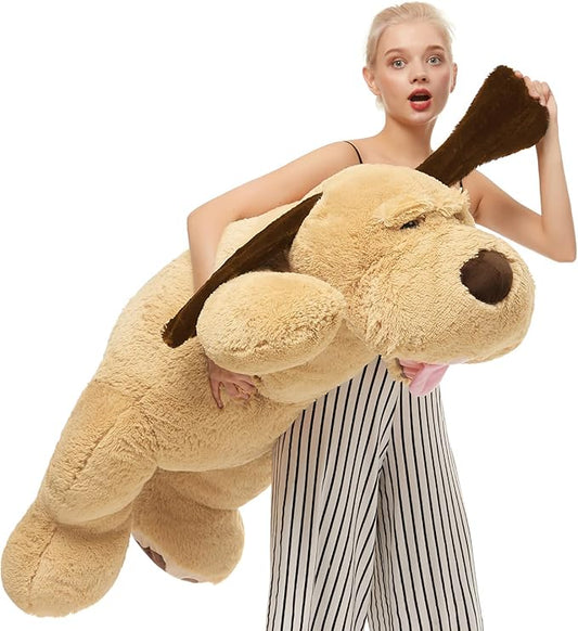 MaoGoLan 51" Giant Dog Plush, Life Size Large Stuffed Animal Dog, Fluffy and Cuddly Stuffed Puppy Stuffed Animal Throw Pillow Toy Birthday for Girls Kids