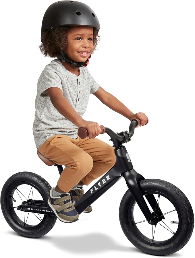 Radio Flyer Balance Bike, Baby Toy, Toddler Bike, Bicycle Toddler Toys, Baby Gifts, Flyer Ultra Lite Balance Bicycle Black, for Ages 1-.5-5 Years, Black