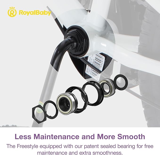 RoyalBaby Kids Bike EZ Balance to Pedal Dual Handbrake Toddlers Boys Girls Bicycle 12-20 Inch for Age 3-10 Years