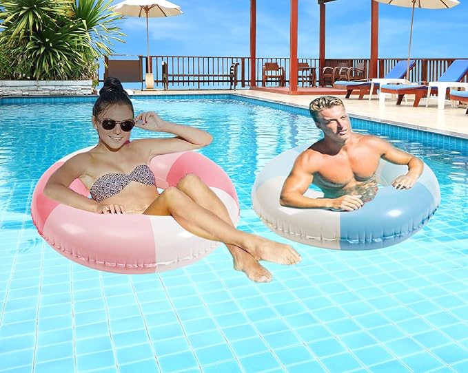Swimming Pool Tubes-2PCS Inflatable Pool Floats for Adult Swim Ring Pool Floaties Inflatable Swimming Pool Raft Party Water Summer Beach Lounger Float Party Supplies