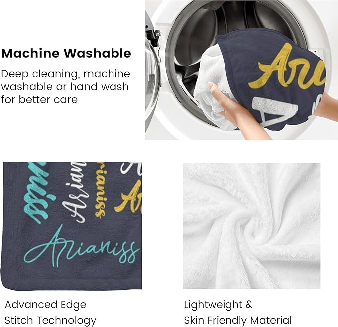 Name Blanket Personalized Blanket for Adult Kids Flannel Customize Throw Blanket Custom (Color 09, 30 x 40 Inches)