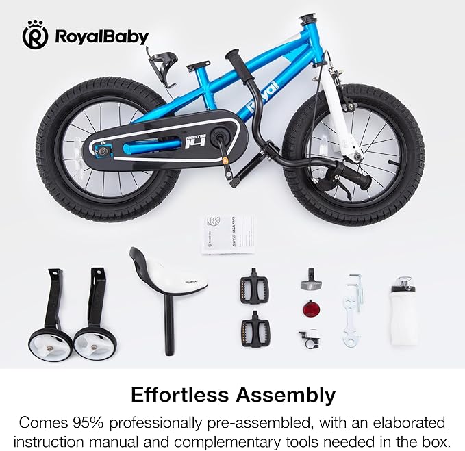 RoyalBaby Kids Bike EZ Freestyle Training Free Balance to Pedal Easy Learning Bicycle, 12-18 Inch for Toddlers to Big Kids