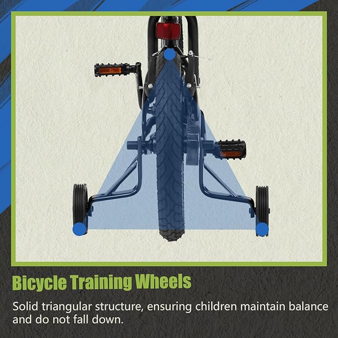 Glerc Kids Bike for Ages 1-8 Years Old, 12-16 Inch BMX Style Kids Bicycle with Training Wheels, Boys Bike for Children and Toddler, Multiple Colors