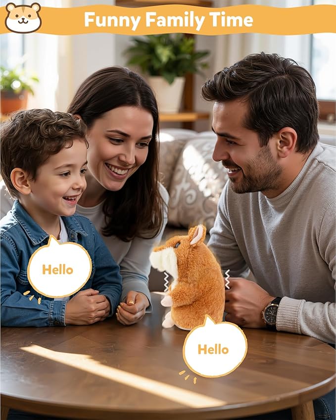 Ayeboovi Toddler Toys Talking Hamster Repeats What You Say Interactive Fun Kids Toys for Ages 2-4 Birthday Gift | Stuffed Animals Autism Toy Gifts for 2 3 4 5+ Year Old Girls Boys