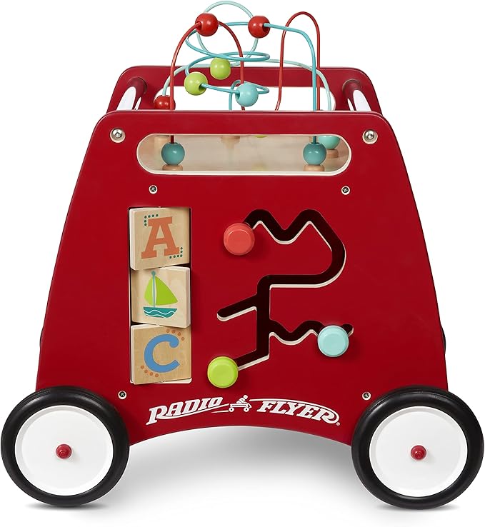 Radio Flyer Deluxe Push & Play Cube Walker, Walker Toy for Ages 1-3