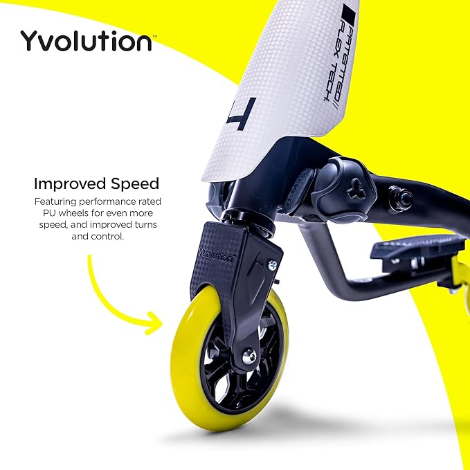 Yvolution Fliker Kids Drift Scooter, Adjustable Handlebar in 3 Heights, 3 Wheels, for Boys and Girls Age 7+ Years Old, Max User Weight 220lbs/100kg