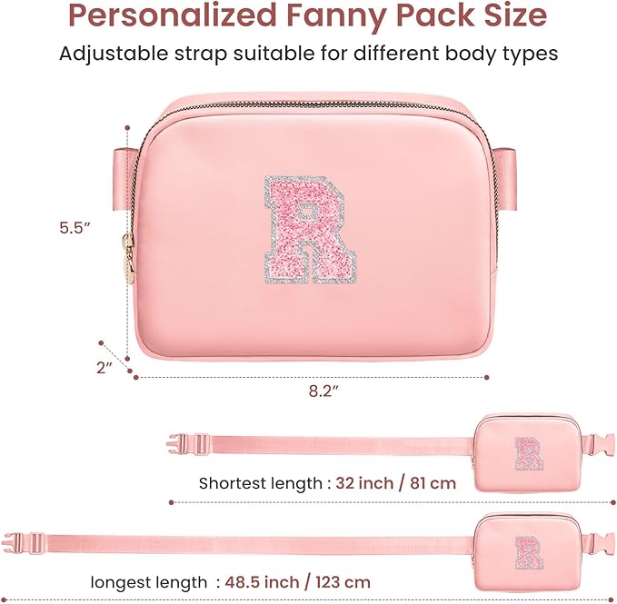 Prize for Girls 8-12, Dance Recital Gifts for Kids, Belt Bag Dance Bag for Teen,Crossbody Bags for Girls Teen,Small Travel Waist Packs Kids Fanny Pack Birthday Gifts (Peach, R)