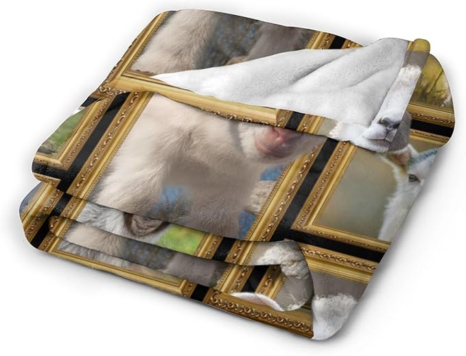Sheep Blanket Fleece Soft Warm Plush Sheep Animal Throw Blanket Lightweight Plush Fuzzy Cozy Cute Lamb Blankets for Lover Kids Adult Suitable for Couch Sofa Bed 80"X60"