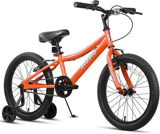 AVASTA Bilbo 18 20 Inch Kids Bike for Boys Girls 5-10 Years Old, Retro Style High Carbon Steel Bicycle with Adjustable Handlebars and Seat, Dual V-Brakes, Kickstand, Multiple Colors