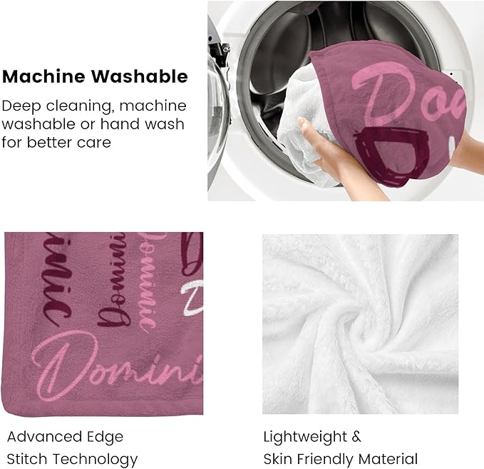 Dr.TOUGH Personalized Name Blanket Personalized Blanket for Adult Kids Flannel Customized Personalized Blankets and Throws