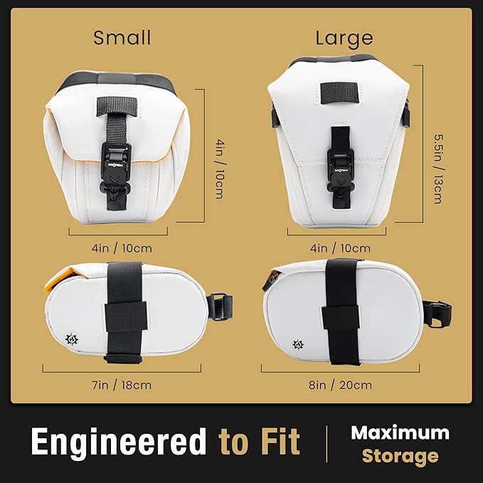 Lumiere & Co. Maximus Magnetic Bike Seat Bag – Quick-Attach Saddle Bag with AquaGuard Zippers, Secure Under-Seat Storage for Cycling Gear & Accessories