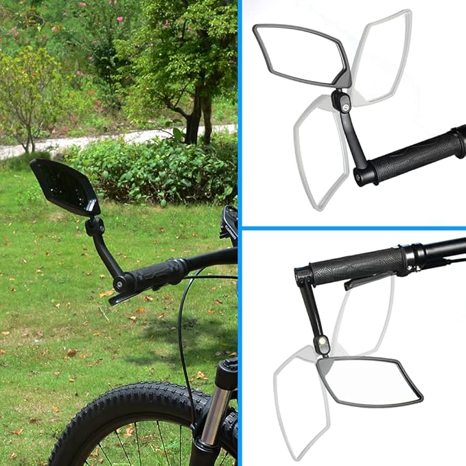Handlebar Bike Mirror - HD Blast-Resistant, Adjustable Rotatable Rearview Mirror for Left Side Bicycle