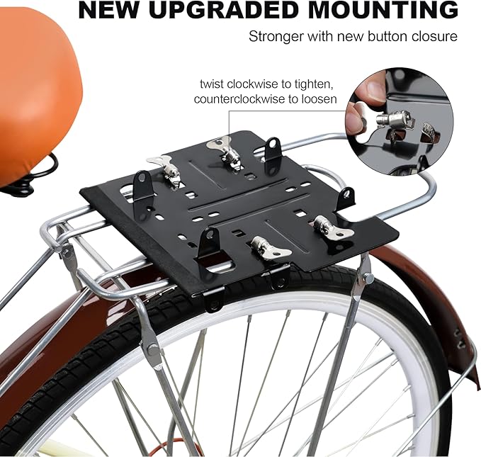 2025 New Rear Child BikeSeat, Adiustable BackrestRear Bike Seat, Foldableand Rotatable RearMounted Child Bike Seat Child Rear Seat with ThickBackrest, Suitable for MostBicycle