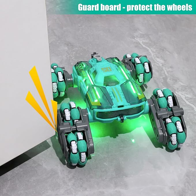 Cool 8WD RC Stunt Car for Kids Ages 6 7 8-12 13 14 Year Old - Remote & Gesture Hand-Controlled Toy with Lights & Music, Rotating Drift Car for Boys, 2.4Ghz